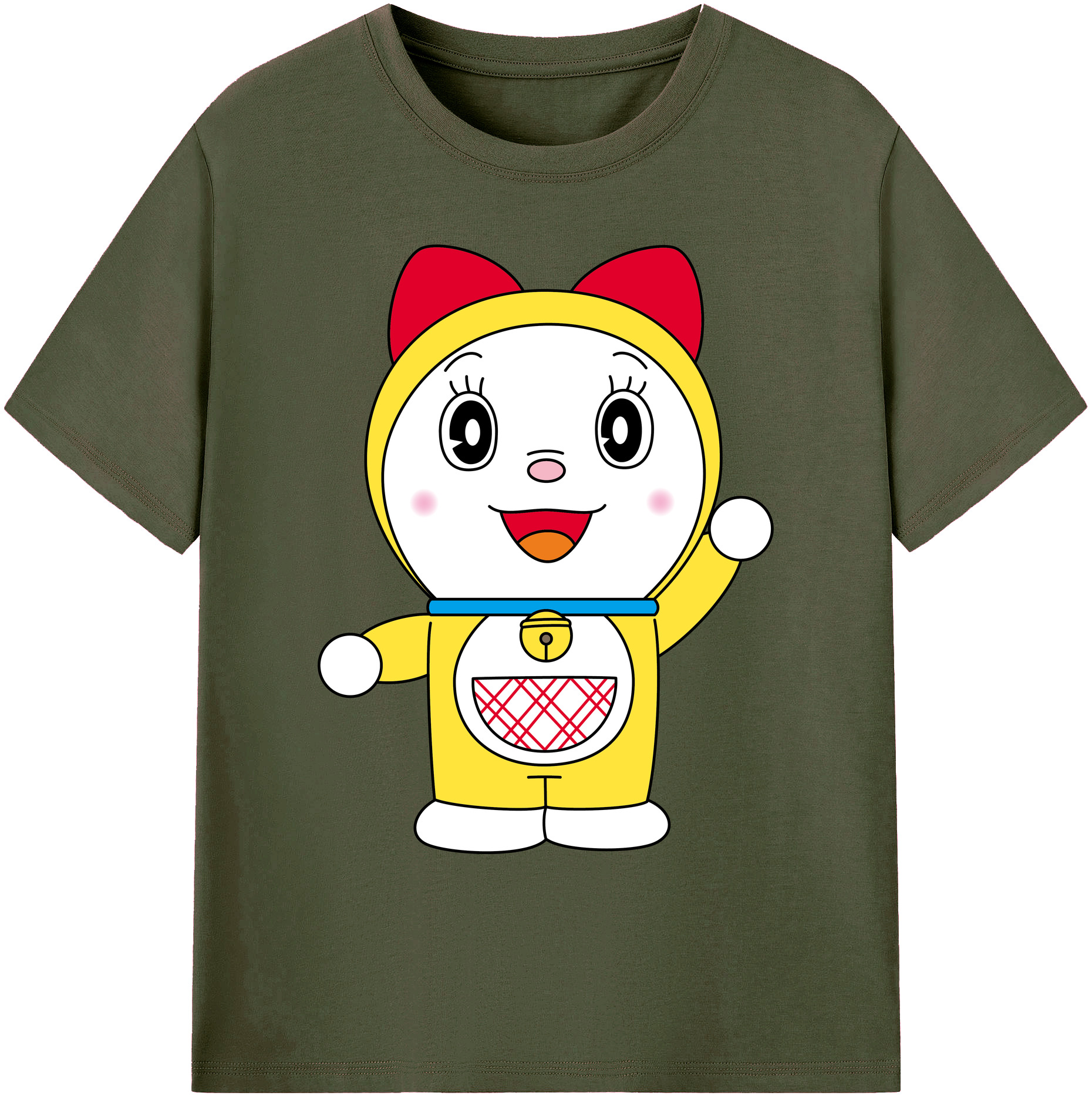 （画像用） ドラえもん ドラミ Doraemon Dorami 綿100％ メンズ半袖Tシャツ｜肌触りやわらか＆通気性